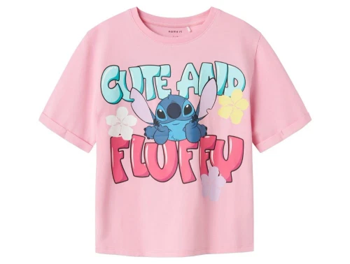 Name It t-shirt pink med Stitch print